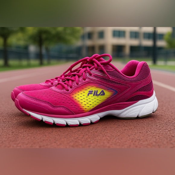 Fila Shoes - Fila Women’s Running Shoes Pink Yellow Gradient Size 8 US / 39 EU